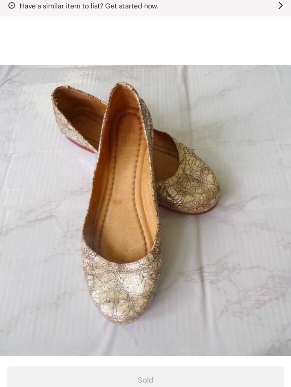 Frye leather metallic ballet flats 6.5 Preppy Chic